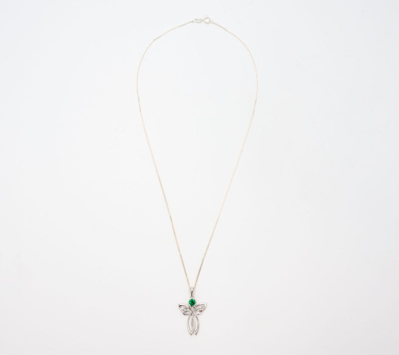 Fado Sterling Silver Celtic Angel Pendant with 18" Chain — View 10