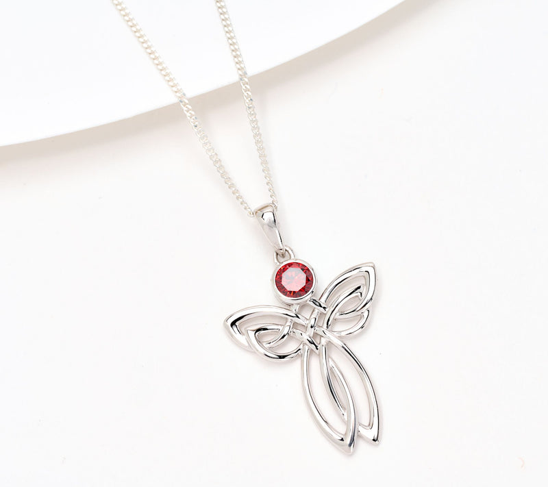 Fado Sterling Silver Celtic Angel Pendant with 18" Chain — View 9