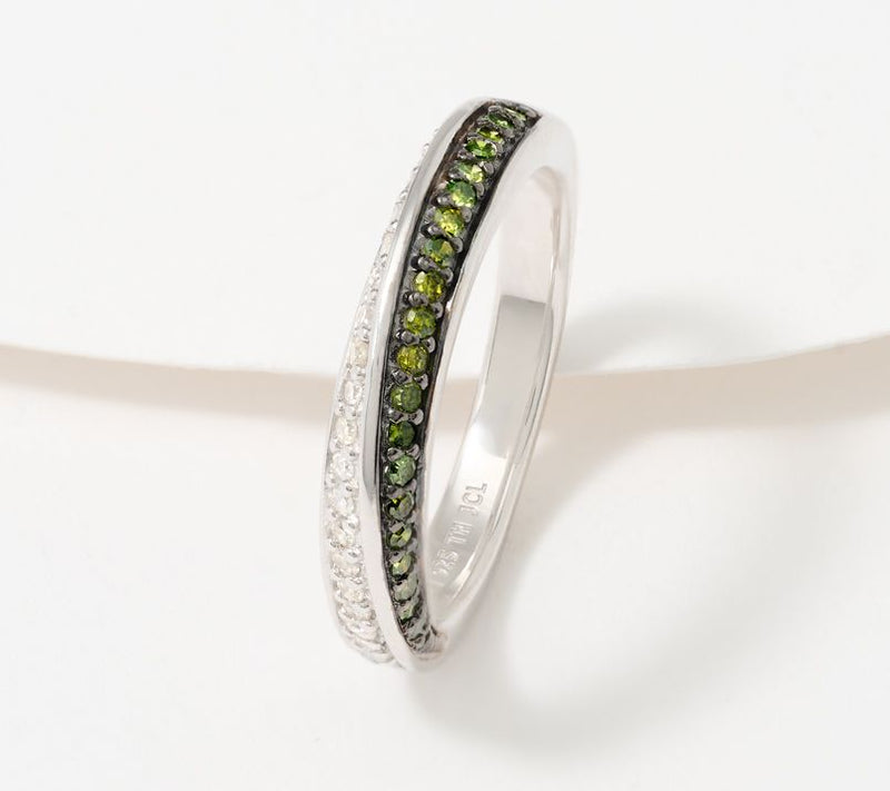 Affinity Diamonds Half & Half Eternity Ring .33 cttw, Sterl — View 7