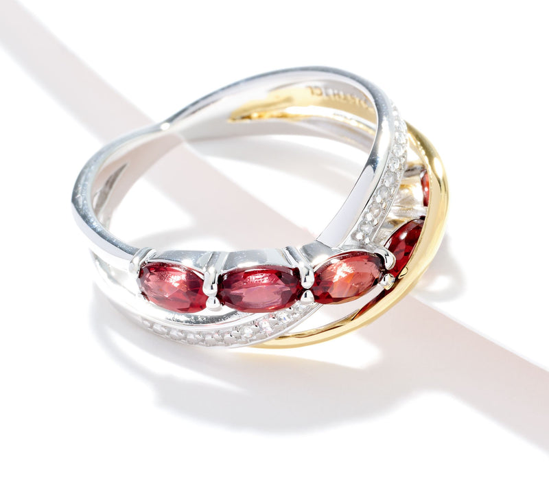 Affinity Gems Crossover Semi Precious Gemstone Ring, Sterling Silver — Main view