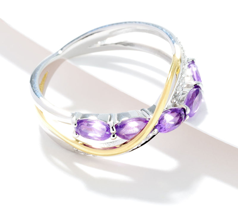 Affinity Gems Crossover Semi Precious Gemstone Ring, Sterling Silver — View 3