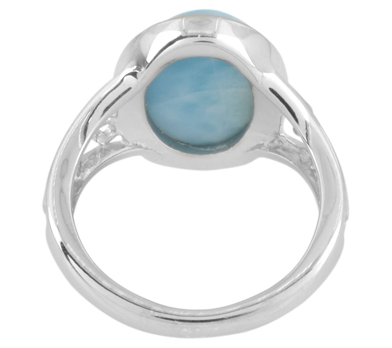 Affinity Gems Oval Larimar Solitaire Ring, Sterling Silver — View 5