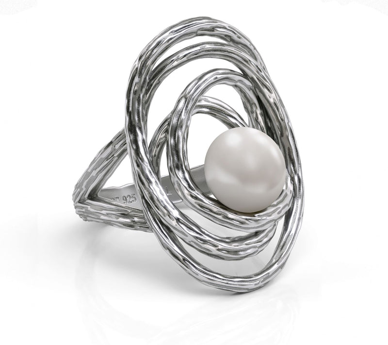Or Paz Sterling Silver Cultured Pearl CocktailRing — View 4