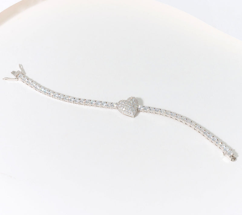 Diamonique x Jennifer Miller Tennis Line Bracelet, Sterling Silver — Main view