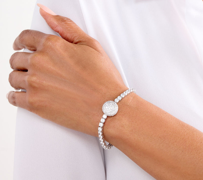 Diamonique x Jennifer Miller Tennis Line Bracelet, Sterling Silver — View 5