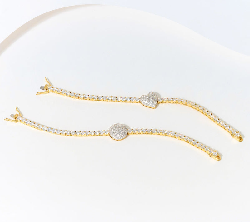 Diamonique x Jennifer Miller Tennis Bracelet, 14K Gold Plated — View 4