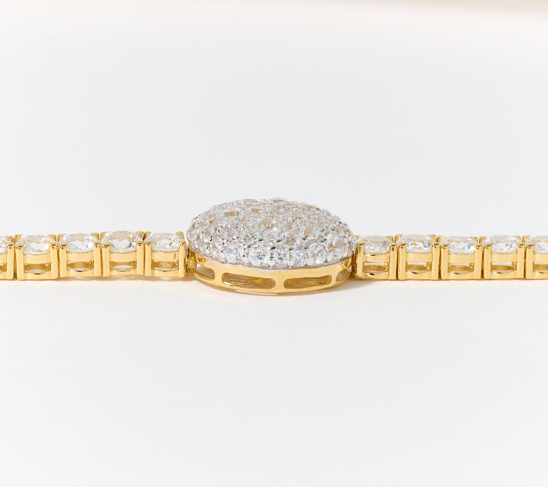 Diamonique x Jennifer Miller Tennis Bracelet, 14K Gold Plated — View 3