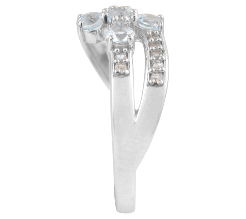 Affinity Gems Blue & White Topaz Bypass Ring, Sterling Silver — View 5
