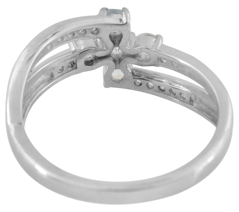 Affinity Gems Blue & White Topaz Bypass Ring, Sterling Silver — View 7