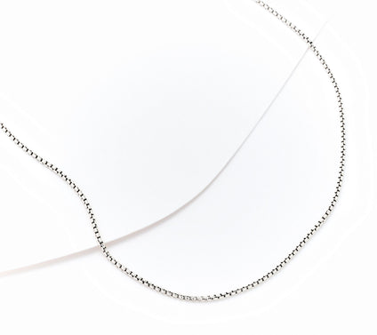 JAI Sterling Silver 1.6mm Baby Box Chain 18" Necklace, 6.20g
