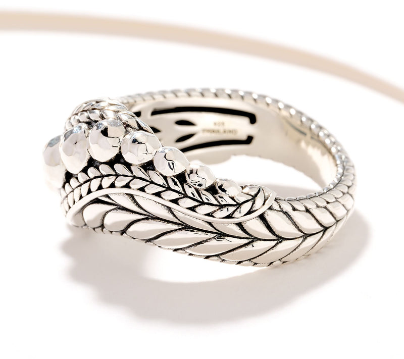 JAI Sterling Silver Hammered Bead Ring — View 2