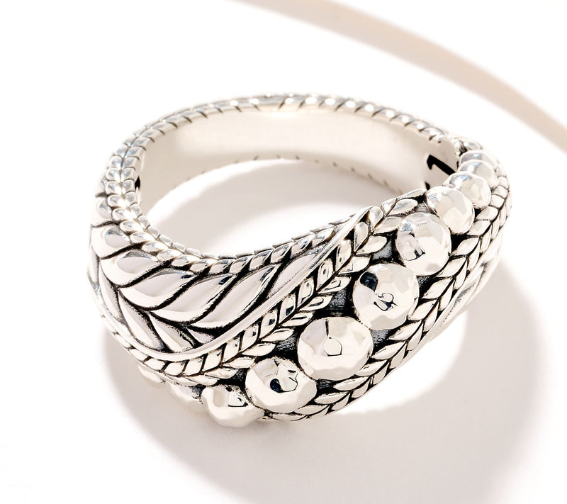 JAI Sterling Silver Hammered Bead Ring — Main view