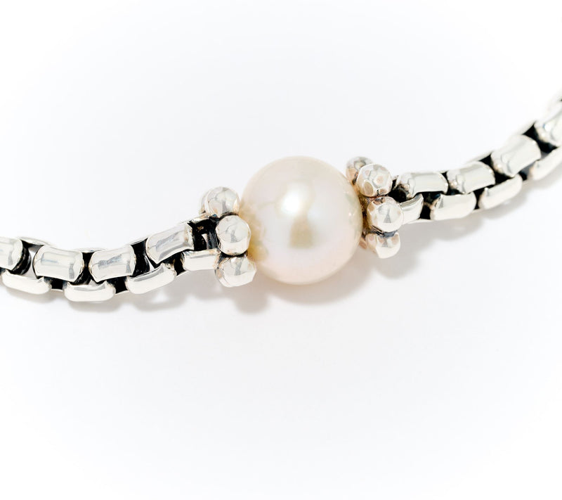 JAI Sterling Silver Cultured Pearl Station Bracelet — View 2