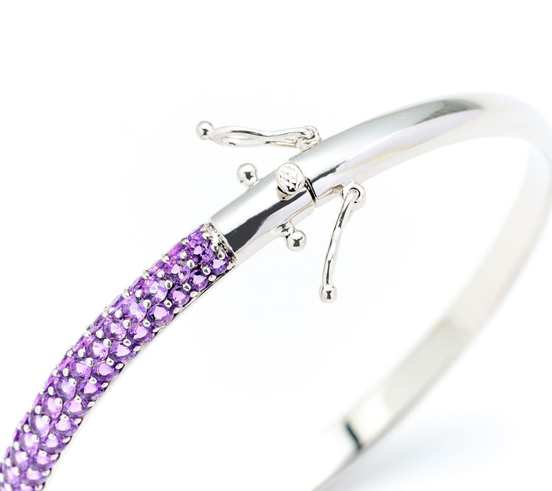 Affinity Gems Oval Gemstone Bangle, Sterling Silver — View 3