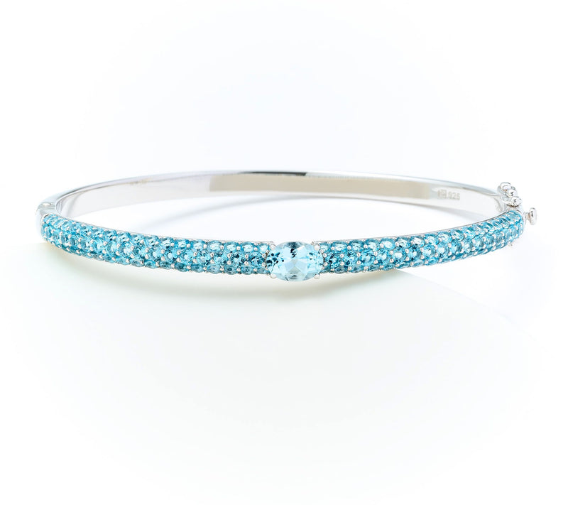 Affinity Gems Oval Gemstone Bangle, Sterling Silver — View 11