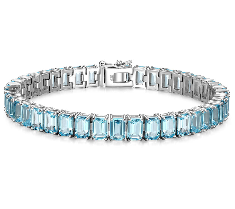 Affinity Gems 25.75 cttw Blue Topaz Tennis Bracelet, Sterling — View 6