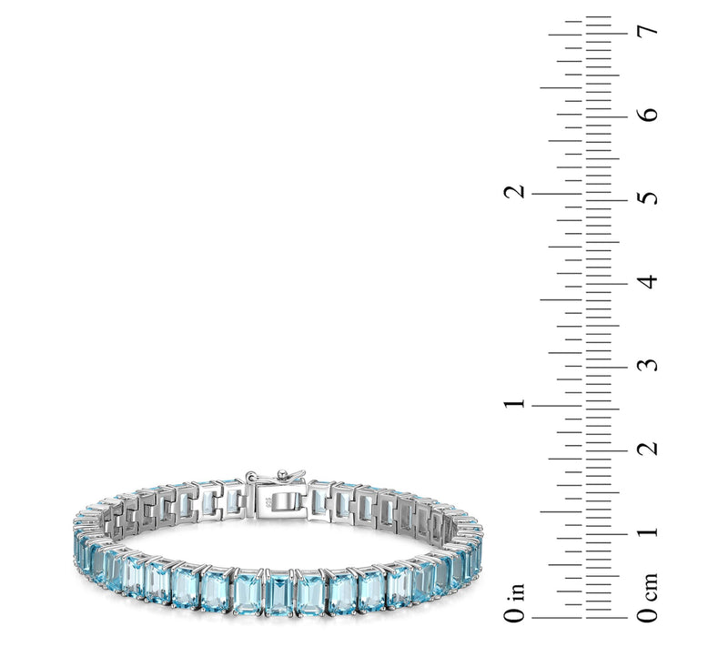Affinity Gems 25.75 cttw Blue Topaz Tennis Bracelet, Sterling — View 3