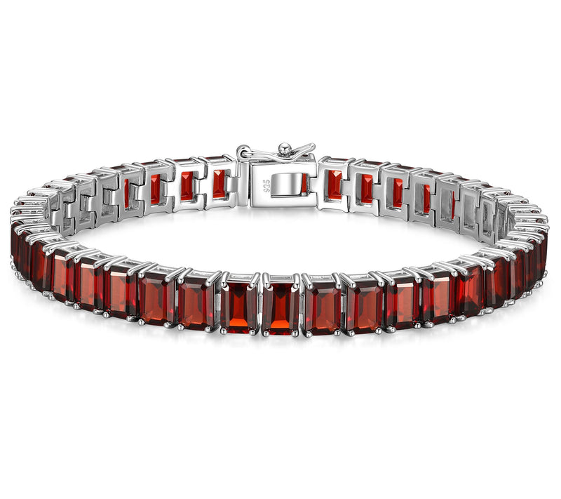 Affinity Gems 25.70 cttw Garnet Tennis Bracelet, Sterling — Main view