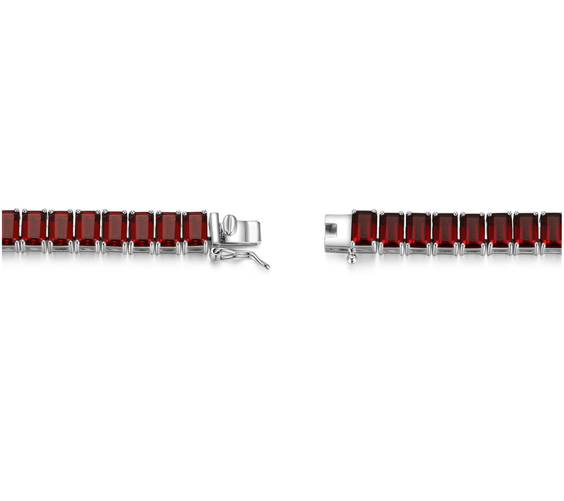Affinity Gems 25.70 cttw Garnet Tennis Bracelet, Sterling — View 2