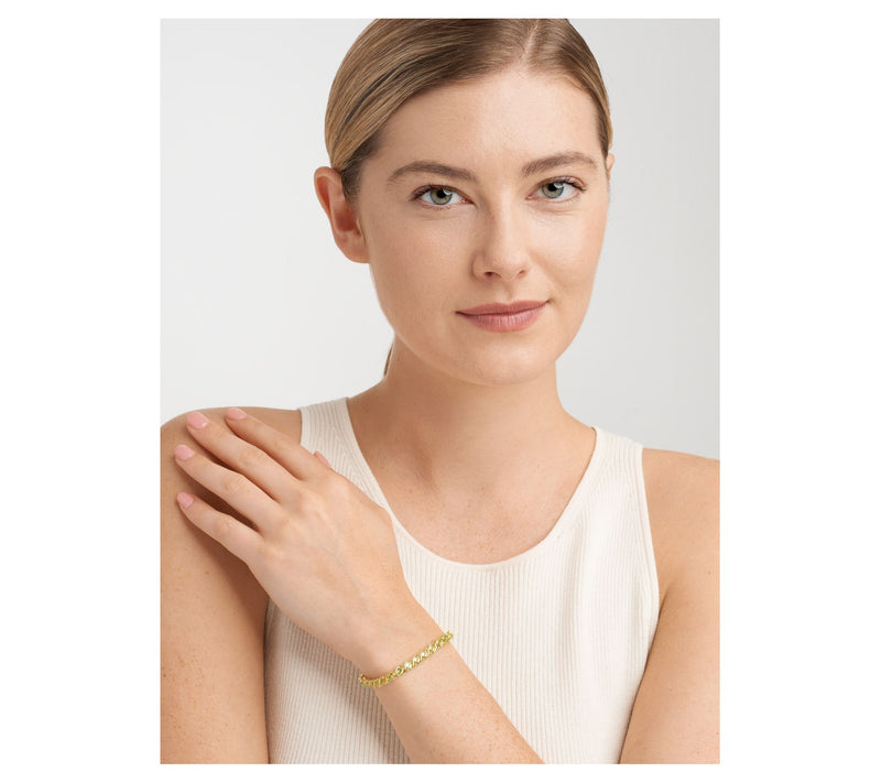 Affinity Gems Marquise Gemstone Tennis Bracelet, 18K Plated — View 5