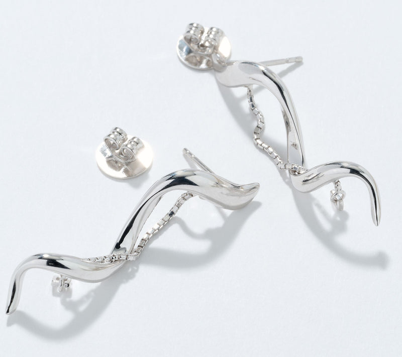 Christian James by Scott Grimes Sterling Silver Polished Twirl Earrings — View 2