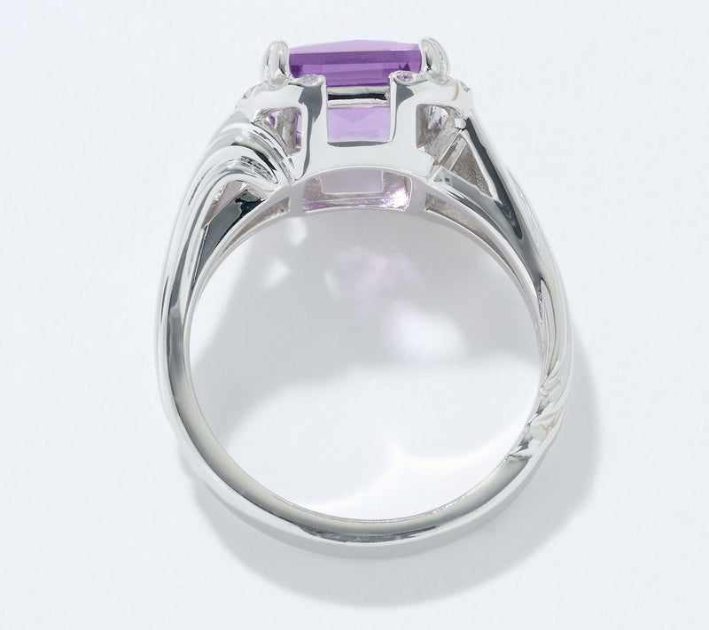 Christian James by Scott Grimes Sterling Silver Princess Cut Ripple Ring — View 12
