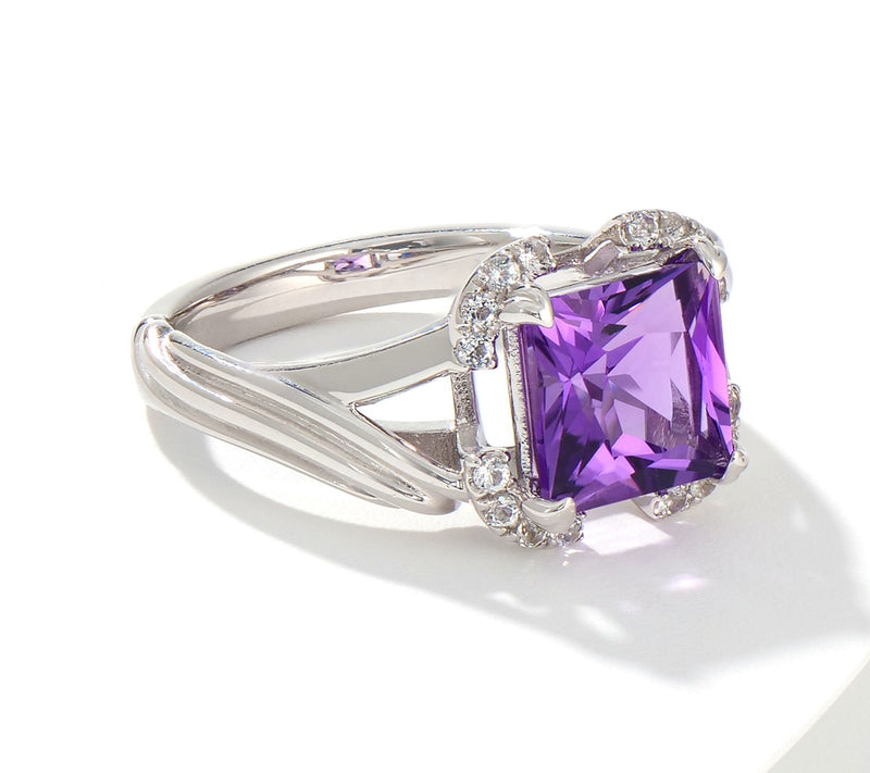 Christian James by Scott Grimes Sterling Silver Princess Cut Ripple Ring — View 9
