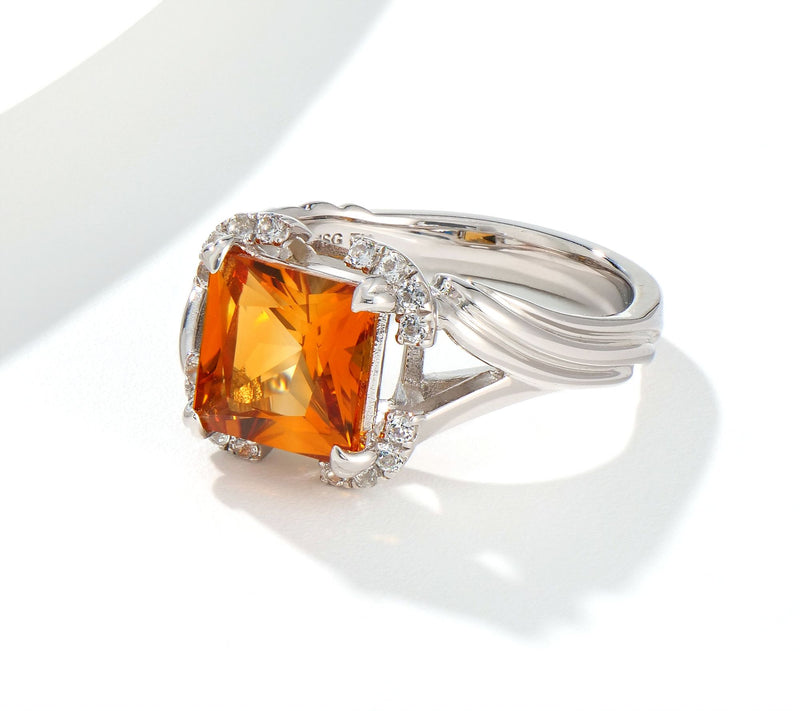 Christian James by Scott Grimes Sterling Silver Princess Cut Ripple Ring — View 7