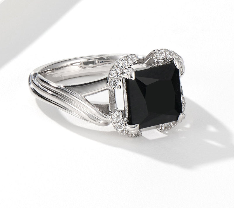 Christian James by Scott Grimes Sterling Silver Princess Cut Ripple Ring — View 3