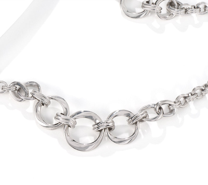 Christian James by Scott Grimes Sterling Ripple Circle Link 24" Necklace, 33.0g — View 3