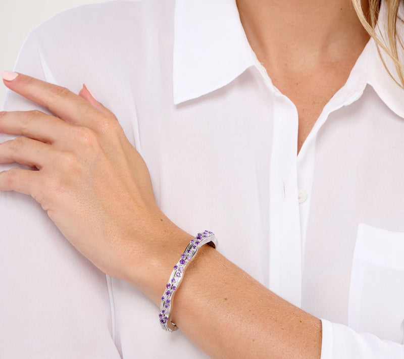 Christian James by Scott Grimes Sterling Silver Floating Gemstone Cuff — View 13