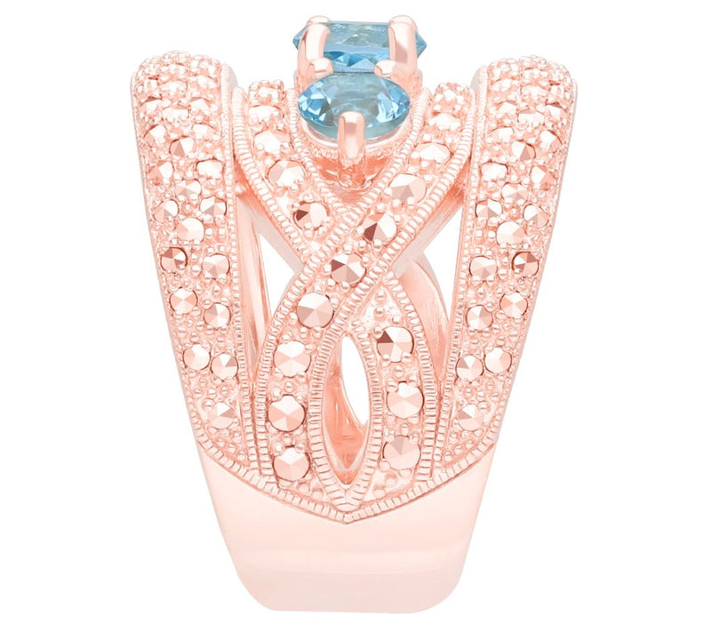Dallas Prince 14K Clad Marcasite & Topaz Highway Band Ring — View 7