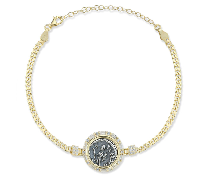 Sterlina Silver Vintage Coin Bracelet, Sterling — View 8