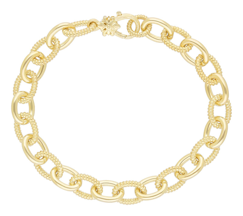 Ariva 18K Gold Clad Oval Link Bracelet — Main view