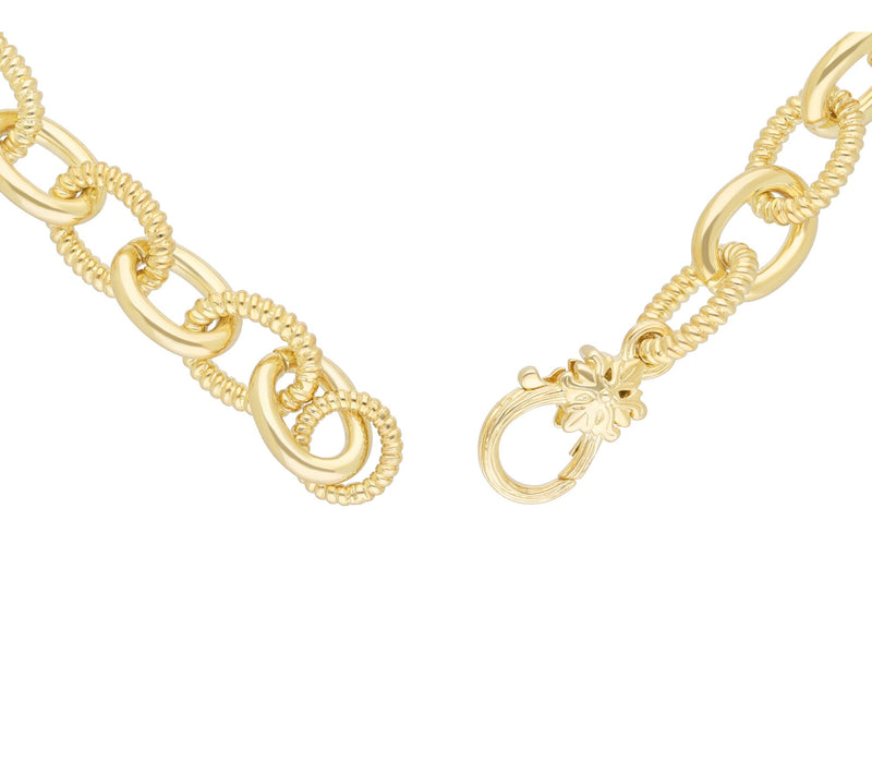 Ariva 18K Gold Clad Oval Link Bracelet — View 3