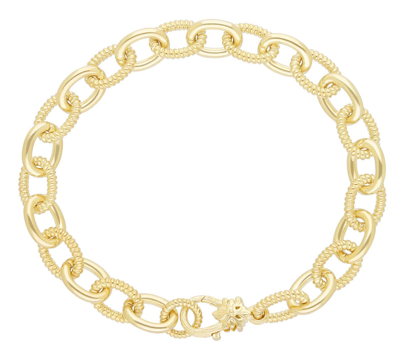 Ariva 18K Gold Clad Oval Link Bracelet — View 2