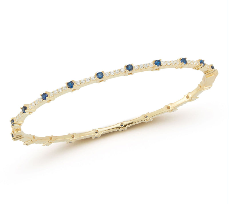 Sterlina Silver Pave Thin Bangle, 14K Gold Plated — View 3