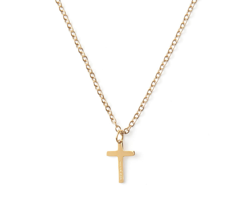 The Vintage Sparrow 14K Gold Plated Cross Necklace — View 3