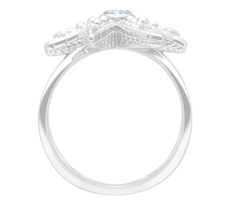 Goddaughters Sterling Silver Topaz Starfish Ring — View 3