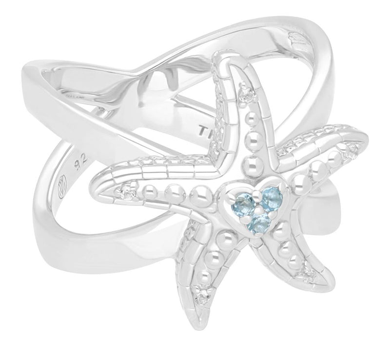 Goddaughters Sterling Silver Topaz Starfish Ring — Main view