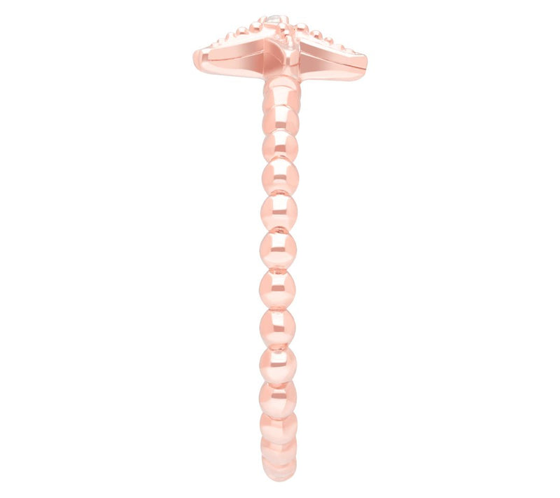 Goddaughters 14K Rose Clad White Topaz Mini Starfish Ring — View 3