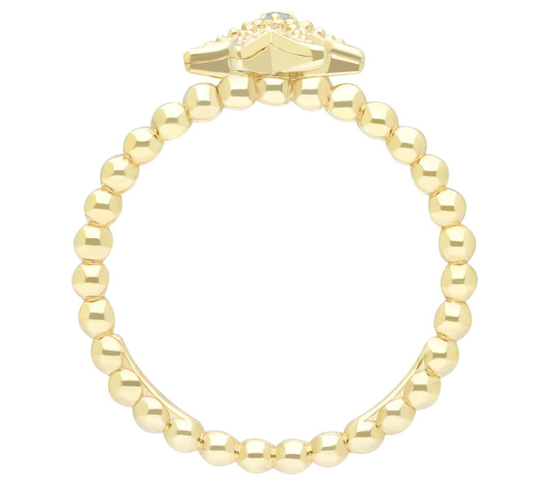 Goddaughters 14K Gold  Clad White Topaz Mini Starfish Ring — View 2