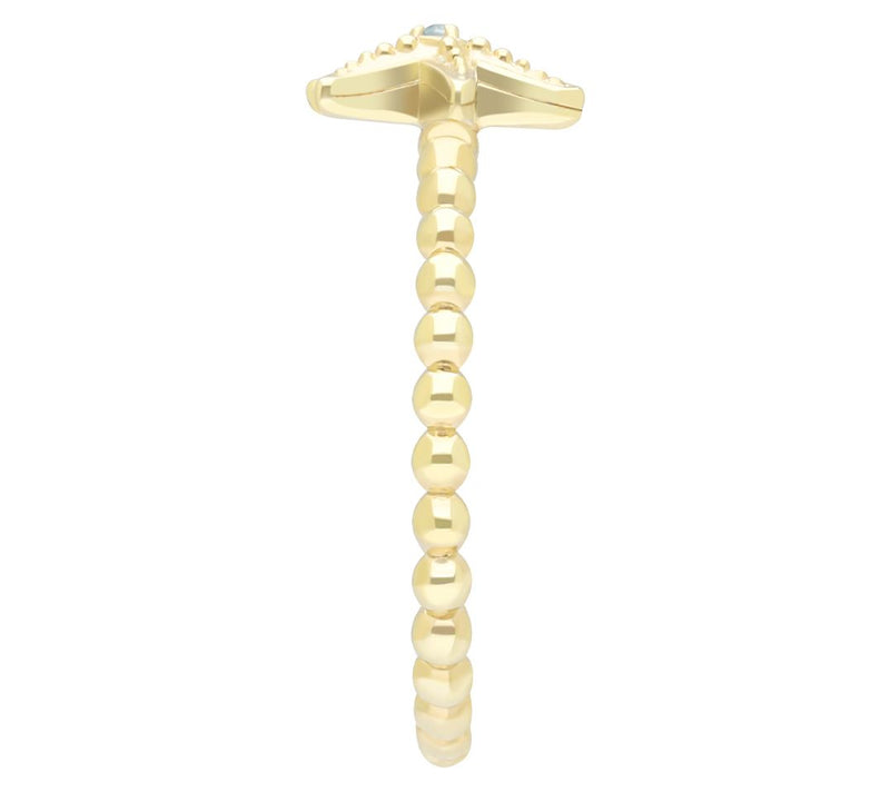 Goddaughters 14K Gold  Clad White Topaz Mini Starfish Ring — View 3