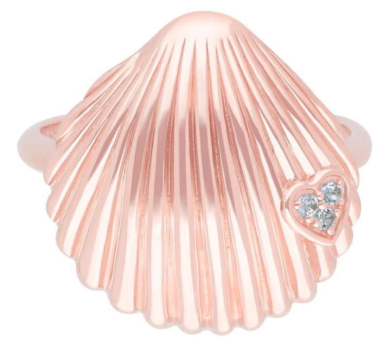 Goddaughters 14K Clad Blue Topaz Love Shell Ring — Main view