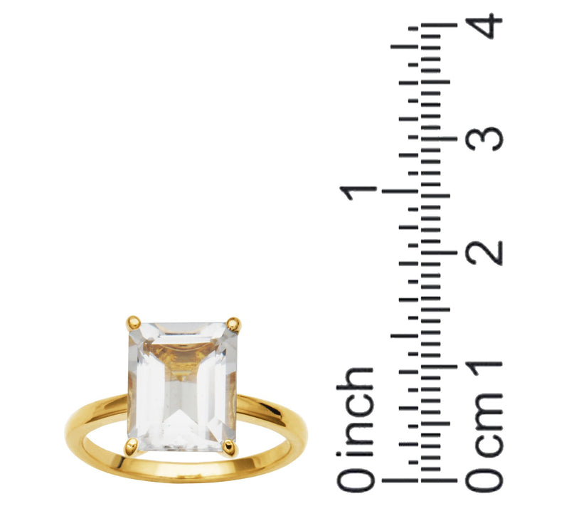 Affinity Gems 4.90 cttw White Topaz Ring, 18K Gold Plated — View 4