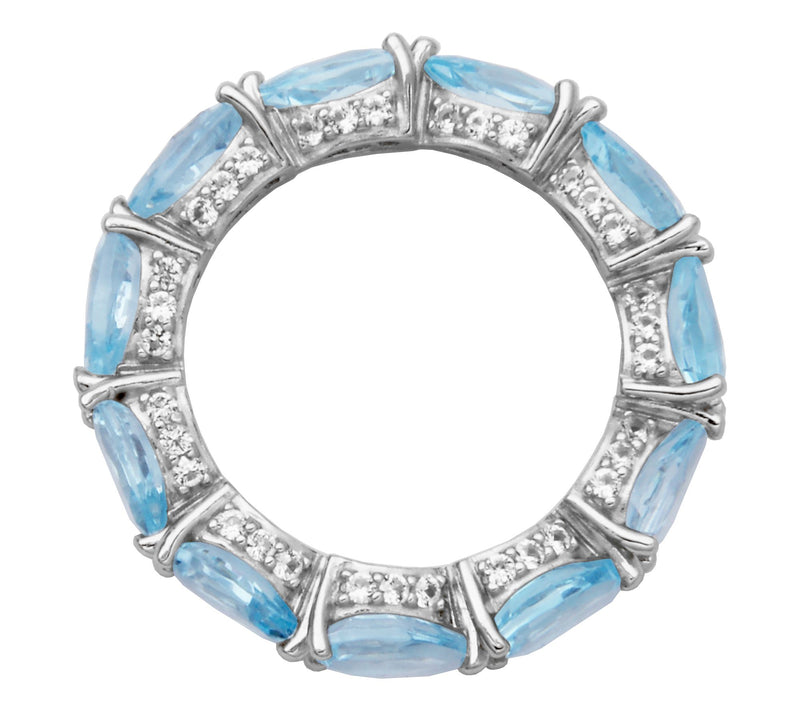 Affinity Gems Blue Topaz & White Sapphire Ring, Sterling — View 4
