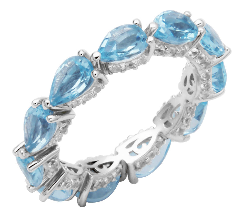 Affinity Gems Blue Topaz & White Sapphire Ring, Sterling — View 2