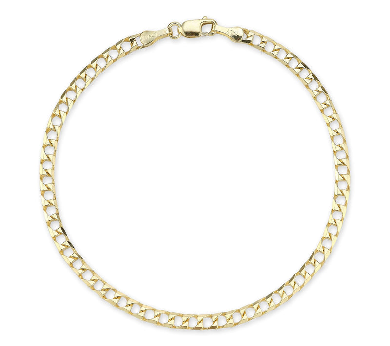 Italian Gold Square Curb Chain Bracelet, 14K — Main view
