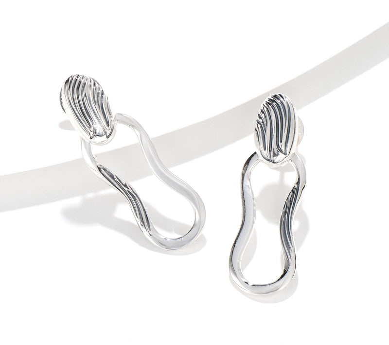 Christian James by Scott Grimes Sterling Ripple Doorknocker Earrings — Main view
