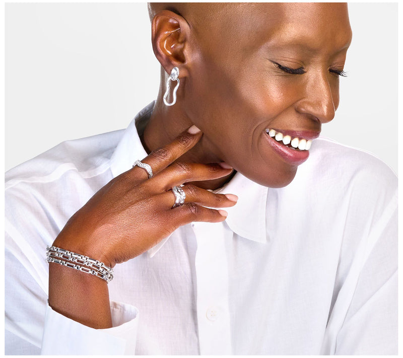 Christian James by Scott Grimes Sterling Ripple Doorknocker Earrings — View 2